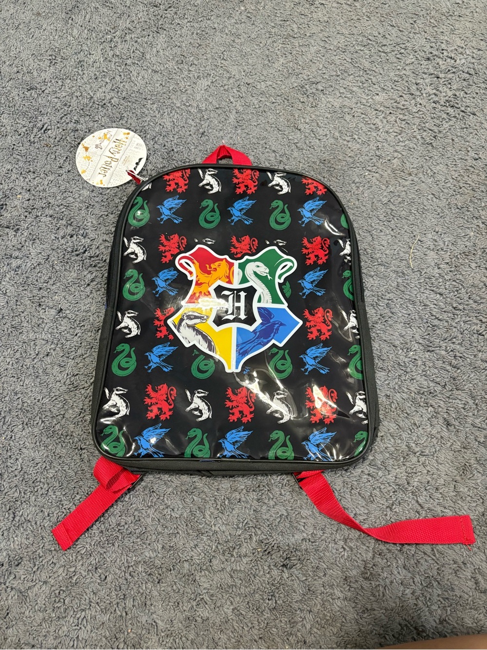 Warner Bros. Hogwarts Crest Kids Backpack in Black with Red Straps